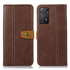 Funda de Cuero Cartera con Soporte Carcasa M16L para Xiaomi Redmi Note 11 Pro 4G Marron