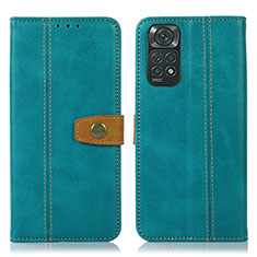 Funda de Cuero Cartera con Soporte Carcasa M16L para Xiaomi Redmi Note 11S 4G Verde