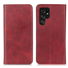 Funda de Cuero Cartera con Soporte Carcasa M17L para Samsung Galaxy S21 Ultra 5G Rojo