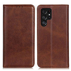 Funda de Cuero Cartera con Soporte Carcasa M17L para Samsung Galaxy S23 Ultra 5G Marron