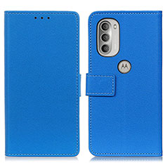 Funda de Cuero Cartera con Soporte Carcasa M18L para Motorola Moto G51 5G Azul