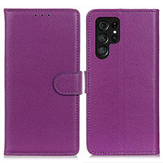 Funda de Cuero Cartera con Soporte Carcasa M18L para Samsung Galaxy S23 Ultra 5G Morado