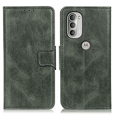 Funda de Cuero Cartera con Soporte Carcasa M19L para Motorola Moto G51 5G Verde