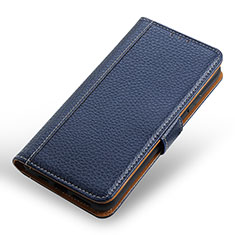 Funda de Cuero Cartera con Soporte Carcasa M24L para Samsung Galaxy S21 Ultra 5G Azul