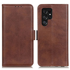 Funda de Cuero Cartera con Soporte Carcasa M29L para Samsung Galaxy S23 Ultra 5G Marron