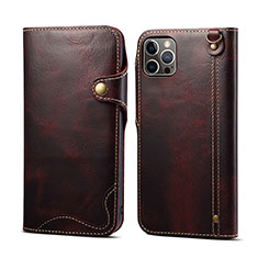 Funda de Cuero Cartera con Soporte Carcasa MT1 para Apple iPhone 15 Pro Max Marron