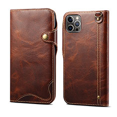 Funda de Cuero Cartera con Soporte Carcasa MT1 para Apple iPhone 15 Pro Max Marron Claro