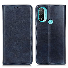 Funda de Cuero Cartera con Soporte Carcasa N01P para Motorola Moto E30 Azul