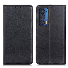 Funda de Cuero Cartera con Soporte Carcasa N01P para Motorola Moto Edge (2021) 5G Negro