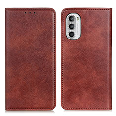 Funda de Cuero Cartera con Soporte Carcasa N01P para Motorola Moto Edge (2022) 5G Marron