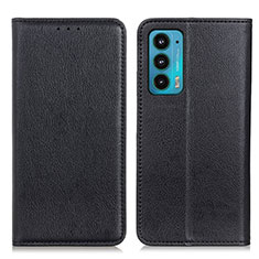 Funda de Cuero Cartera con Soporte Carcasa N01P para Motorola Moto Edge Lite 5G Negro