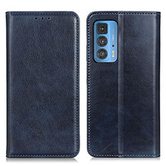 Funda de Cuero Cartera con Soporte Carcasa N01P para Motorola Moto Edge S Pro 5G Azul