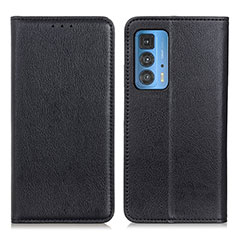 Funda de Cuero Cartera con Soporte Carcasa N01P para Motorola Moto Edge S Pro 5G Negro