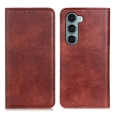 Funda de Cuero Cartera con Soporte Carcasa N01P para Motorola Moto Edge S30 5G Marron