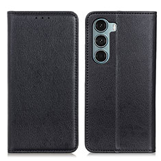 Funda de Cuero Cartera con Soporte Carcasa N01P para Motorola Moto Edge S30 5G Negro