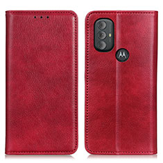 Funda de Cuero Cartera con Soporte Carcasa N01P para Motorola Moto G Play (2023) Rojo