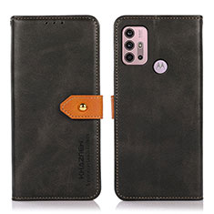 Funda de Cuero Cartera con Soporte Carcasa N01P para Motorola Moto G10 Negro