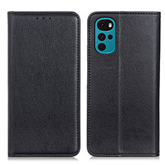 Funda de Cuero Cartera con Soporte Carcasa N01P para Motorola Moto G22 Negro