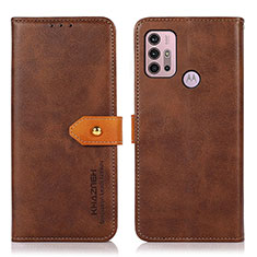 Funda de Cuero Cartera con Soporte Carcasa N01P para Motorola Moto G30 Marron