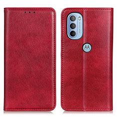 Funda de Cuero Cartera con Soporte Carcasa N01P para Motorola Moto G31 Rojo