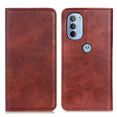 Funda de Cuero Cartera con Soporte Carcasa N01P para Motorola Moto G41 Marron