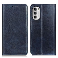 Funda de Cuero Cartera con Soporte Carcasa N01P para Motorola MOTO G52 Azul