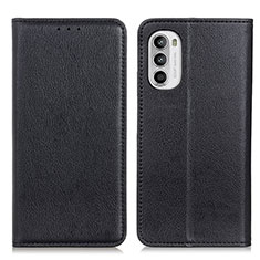 Funda de Cuero Cartera con Soporte Carcasa N01P para Motorola MOTO G52 Negro