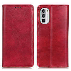 Funda de Cuero Cartera con Soporte Carcasa N01P para Motorola Moto G71s 5G Rojo