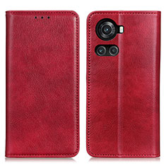 Funda de Cuero Cartera con Soporte Carcasa N01P para OnePlus 10R 5G Rojo