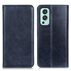 Funda de Cuero Cartera con Soporte Carcasa N01P para OnePlus Nord 2 5G Azul