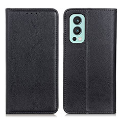 Funda de Cuero Cartera con Soporte Carcasa N01P para OnePlus Nord 2 5G Negro