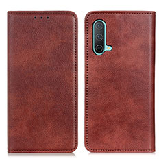 Funda de Cuero Cartera con Soporte Carcasa N01P para OnePlus Nord CE 5G Marron