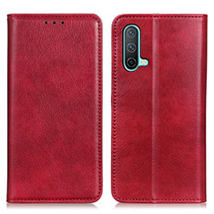 Funda de Cuero Cartera con Soporte Carcasa N01P para OnePlus Nord CE 5G Rojo