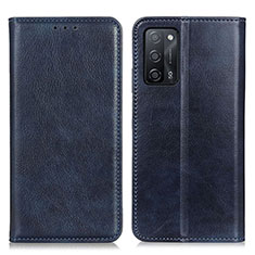 Funda de Cuero Cartera con Soporte Carcasa N01P para Oppo A53s 5G Azul