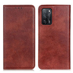 Funda de Cuero Cartera con Soporte Carcasa N01P para Oppo A53s 5G Marron