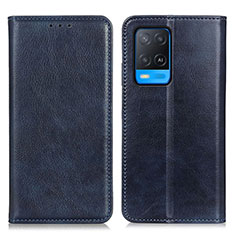 Funda de Cuero Cartera con Soporte Carcasa N01P para Oppo A54 4G Azul