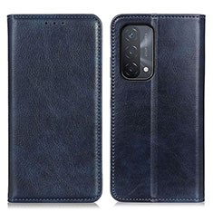 Funda de Cuero Cartera con Soporte Carcasa N01P para Oppo A54 5G Azul