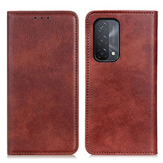 Funda de Cuero Cartera con Soporte Carcasa N01P para Oppo A54 5G Marron