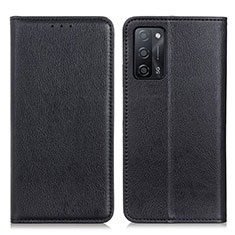 Funda de Cuero Cartera con Soporte Carcasa N01P para Oppo A55 5G Negro