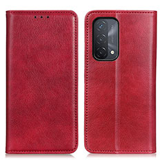 Funda de Cuero Cartera con Soporte Carcasa N01P para Oppo A93 5G Rojo