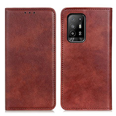 Funda de Cuero Cartera con Soporte Carcasa N01P para Oppo A95 5G Marron