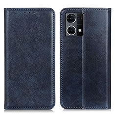 Funda de Cuero Cartera con Soporte Carcasa N01P para Oppo F21s Pro 4G Azul