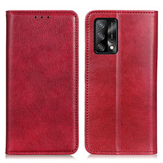 Funda de Cuero Cartera con Soporte Carcasa N01P para Oppo Reno6 Lite Rojo