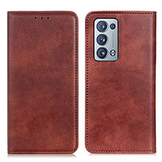 Funda de Cuero Cartera con Soporte Carcasa N01P para Oppo Reno6 Pro 5G Marron