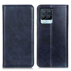 Funda de Cuero Cartera con Soporte Carcasa N01P para Realme 8 Pro Azul