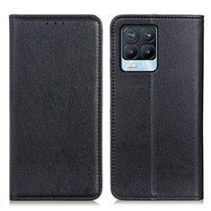 Funda de Cuero Cartera con Soporte Carcasa N01P para Realme 8 Pro Negro