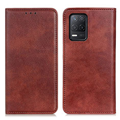 Funda de Cuero Cartera con Soporte Carcasa N01P para Realme 9 5G India Marron