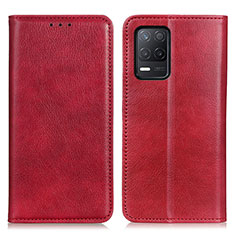 Funda de Cuero Cartera con Soporte Carcasa N01P para Realme Narzo 30 5G Rojo