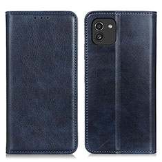 Funda de Cuero Cartera con Soporte Carcasa N01P para Samsung Galaxy A03 Azul