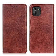 Funda de Cuero Cartera con Soporte Carcasa N01P para Samsung Galaxy A03 Marron